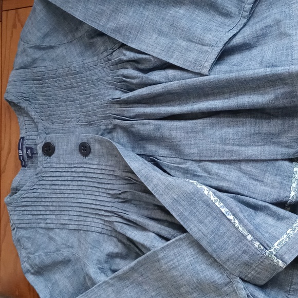 *Relisted* 🌿 Gap Women's Denim Blue Bolero /Swing Jacket 3/4 Sleeve S - Picture 14 of 16